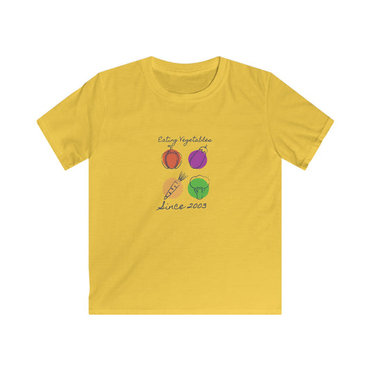 Kids Year of Birth 'Eating Vegetables Softstyle Tee with your choice of year.